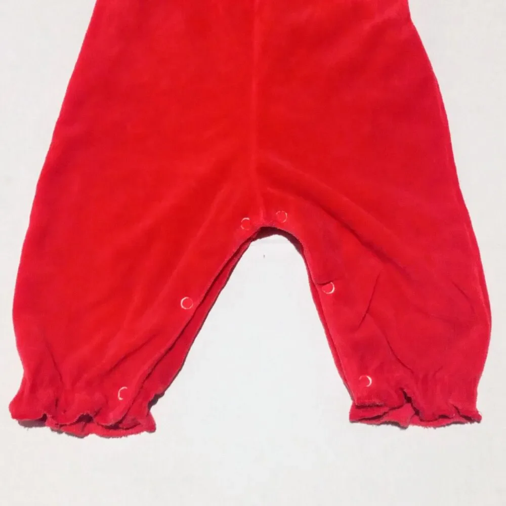 Vtg Baby Togs Christmas Corduroy Overalls-Size 6-9 Months-Reindeer-Elastic Legs